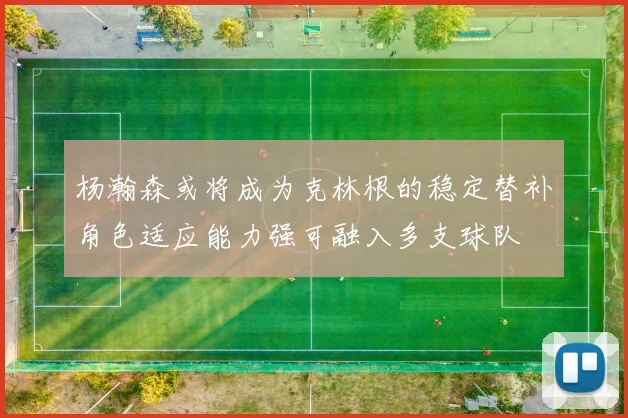 杨瀚森或将成为克林根的稳定替补角色适应能力强可融入多支球队